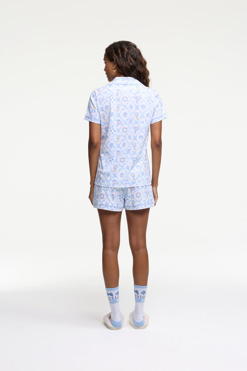 LoveShackFancy x Roller Rabbit Starry Nights Lattice Polo Pajamas