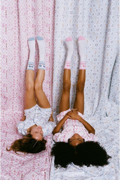 LoveShackFancy x Roller Rabbit Sugarplum Monkey Tube Socks