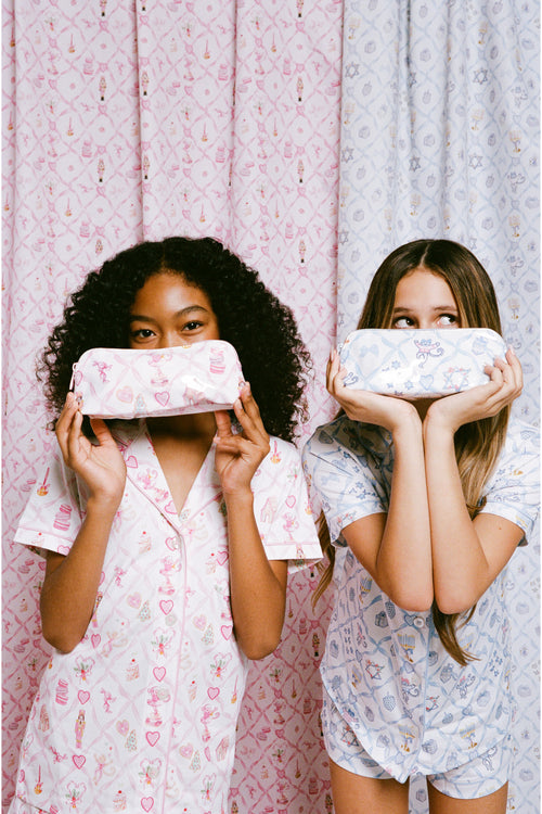 LoveShackFancy x Roller Rabbit Starry Nights Lattice Small Makeup Bag