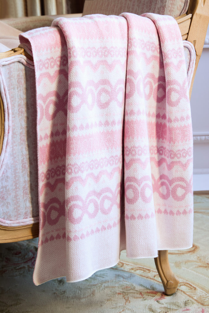 Fair Isle Jacquard Knit Throw Blanket