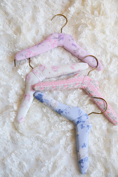 Heirloom Print Fabric Kids Hangers - Set Of 4