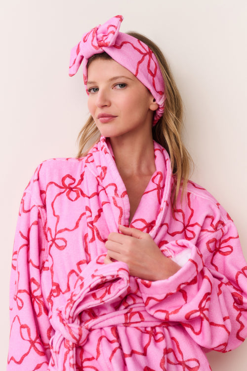 Holiday Bow Face Wash Beauty Headband