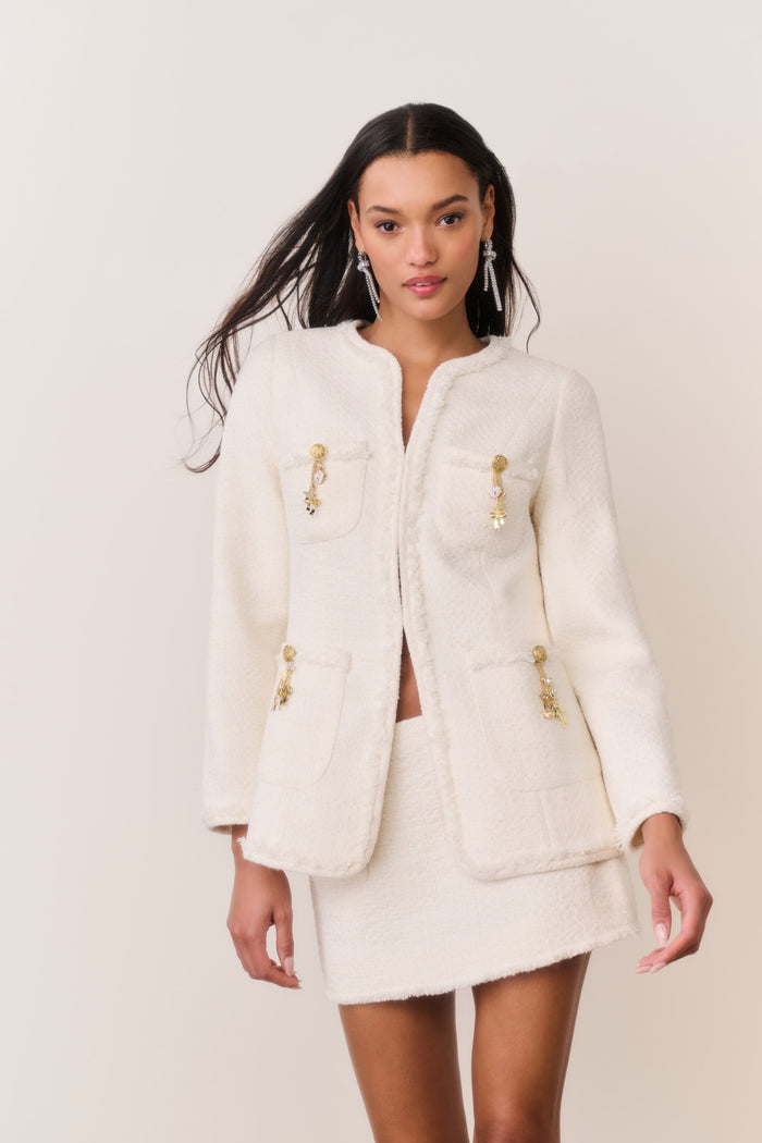 Adrina Tweed Embellished Jacket