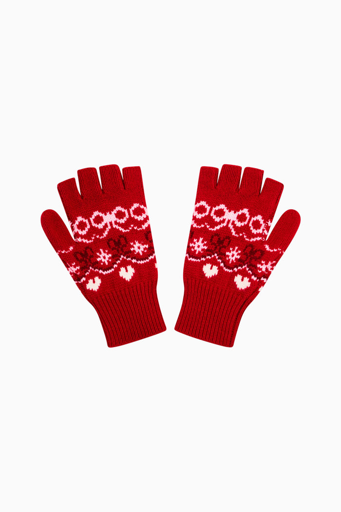 Emeri Wool Fair Isle Fingerless Gloves