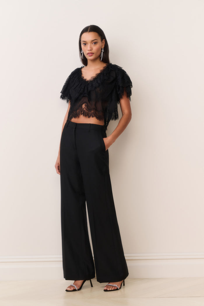 Enly Wool-Blend Wide Leg Pant