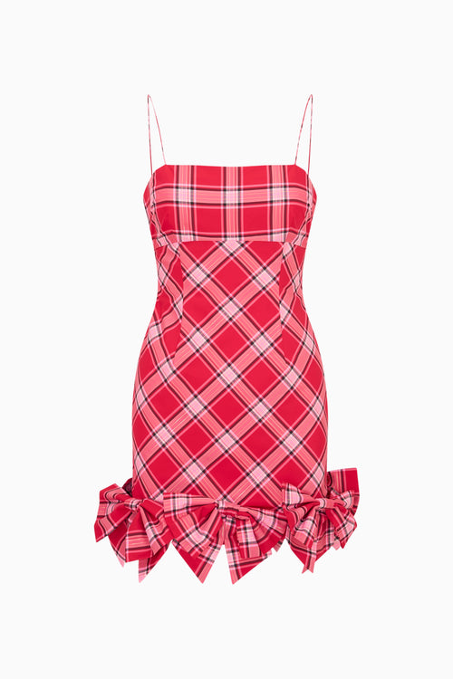 Kennedi Tartan Bow Mini Dress