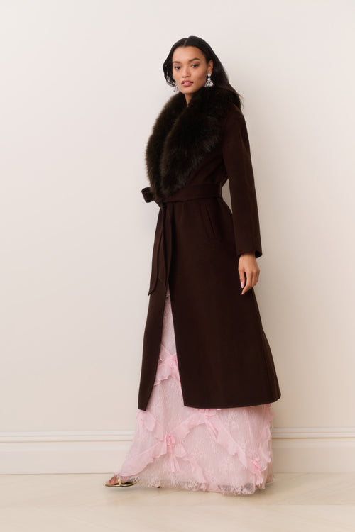Kenzia Faux Fur Collar Wool Coat