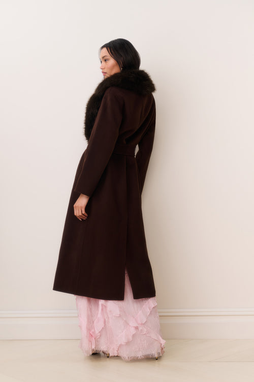 Kenzia Faux Fur Collar Wool Coat