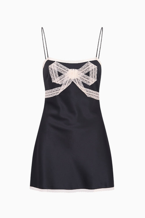 Mirelis Lace Bow Crepe Mini Dress