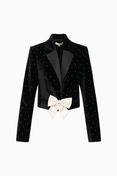 Orlisa Cropped Velvet Blazer