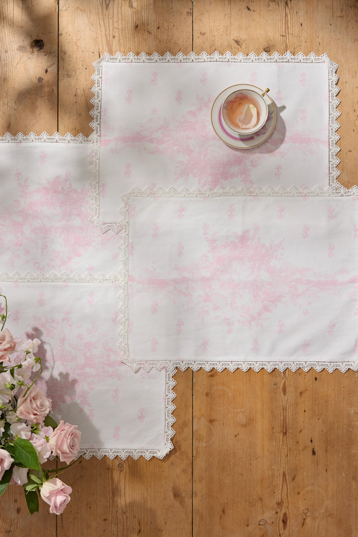 Printed Pink Victorian Place Mat - Set of 4