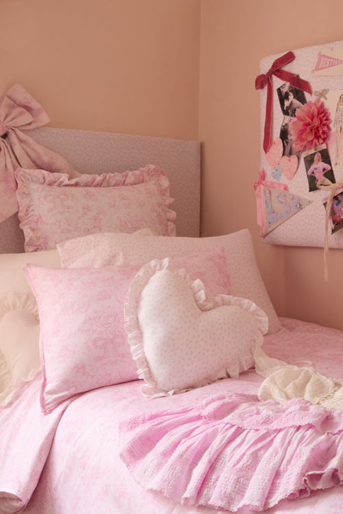 Heart Shape Ruffle Pillow