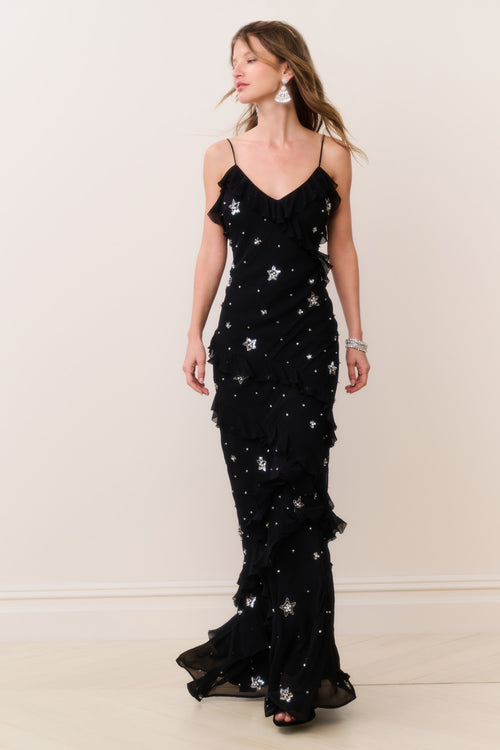 Rialto Crystal Star Embellished Maxi Dress