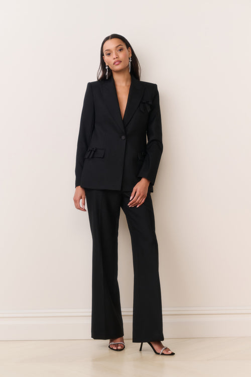 Shayne Wool-Blend Bow-Embellished Blazer