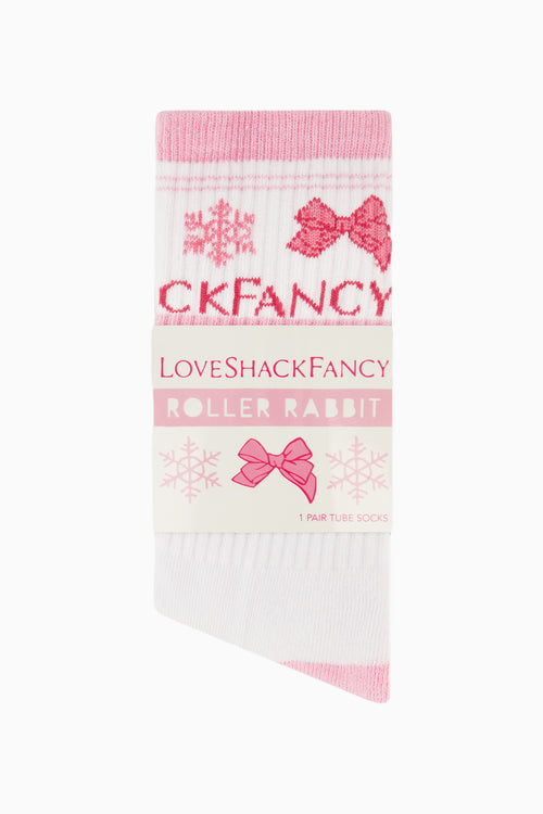LoveShackFancy x Roller Rabbit Sugarplum Monkey Tube Socks