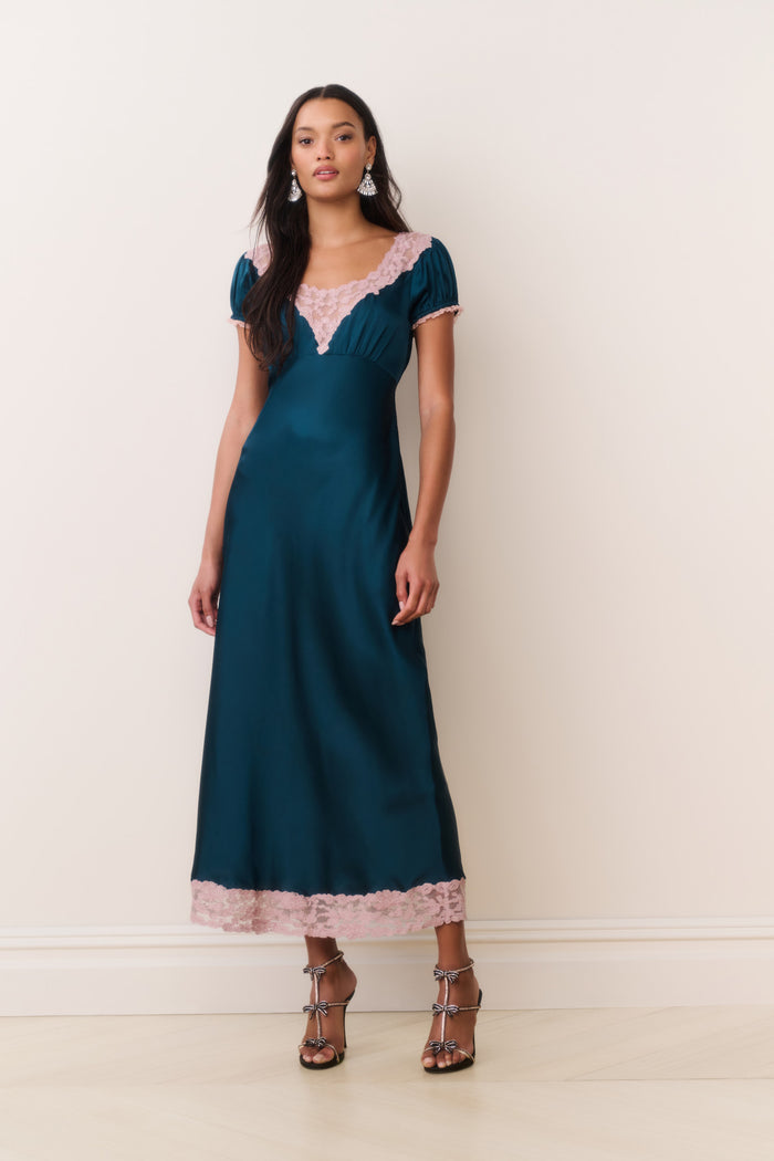 Taylis Satin Lace Maxi Dress