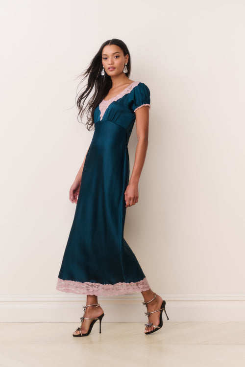 Taylis Satin Lace Maxi Dress