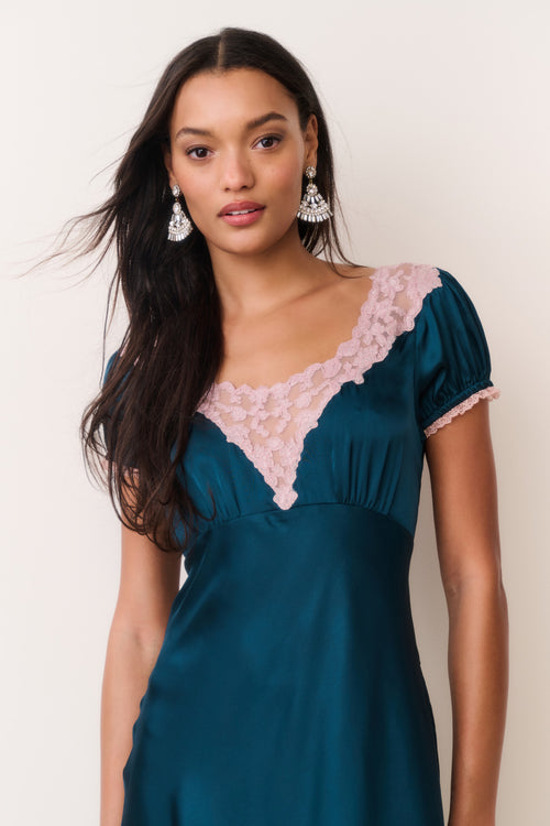 Taylis Satin Lace Maxi Dress