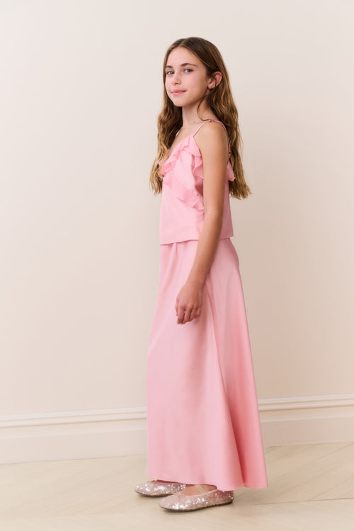 Tween Kalea Charmeuse Ruffle Top