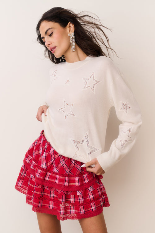 Westcott Wool-Cashmere Lace Star Pullover