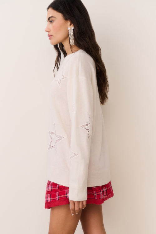 Westcott Wool-Cashmere Lace Star Pullover