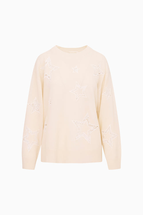 Westcott Wool-Cashmere Lace Star Pullover