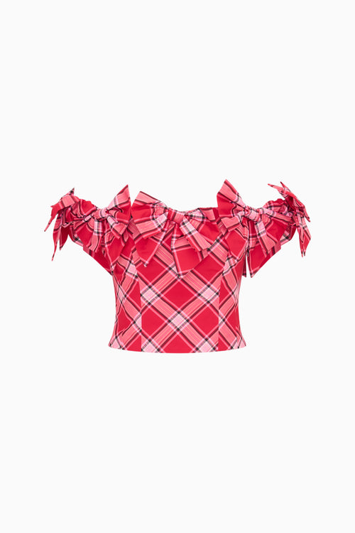Winston Tartan Taffeta Bow Top
