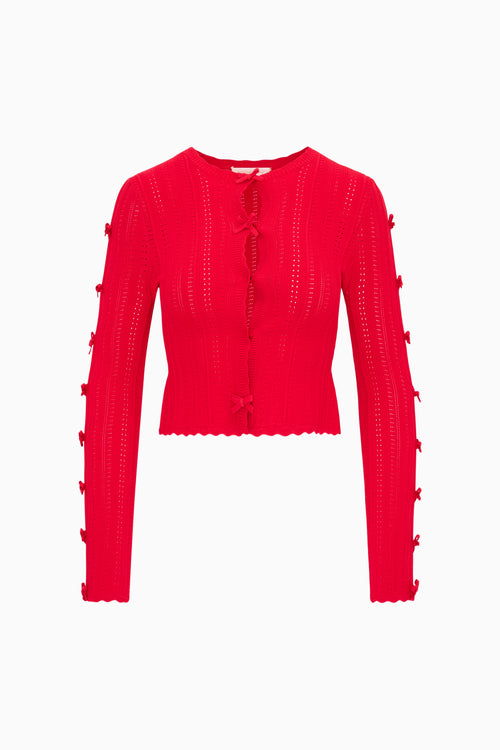 Zoriah Rib Pointelle Knit Cardigan